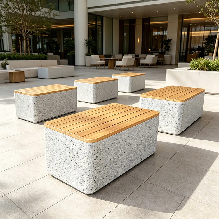 Kommerzielle GFK-Terrazzo-Würfelbank