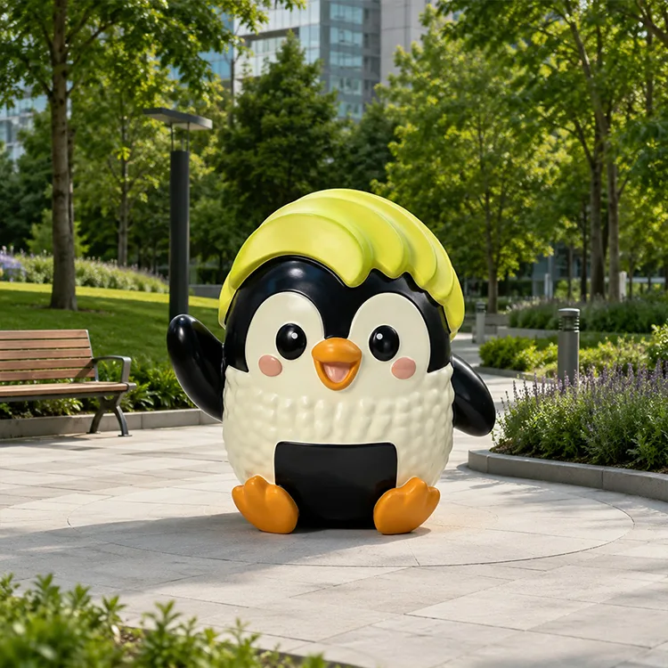 Niedliche FRP-Pinguin-Skulptur