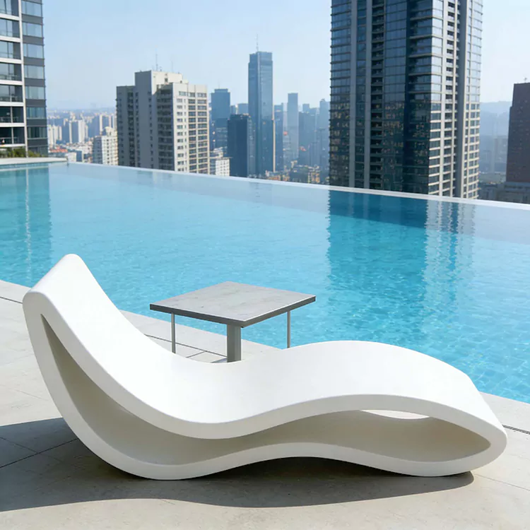 Waterproof Fiberglass Poolside UV Resistant Outdoor Lounger