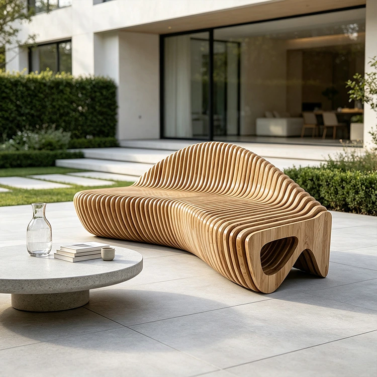Parametrische Holzlattenbank
